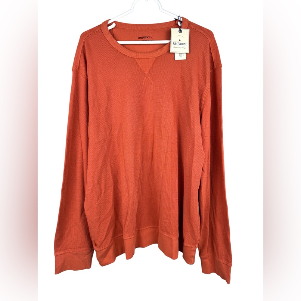 UNTUCKit Ezra Vintage Wash Crewneck Sweatshirt Size XXL Light Red Thermal